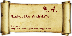 Miskovity András névjegykártya